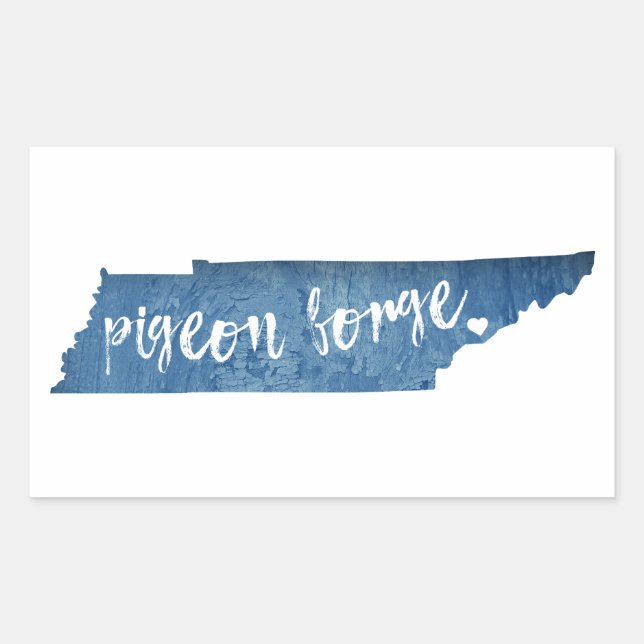 Pigeon Forge Tennessee Wood Grain Rectangular Sticker (Front)