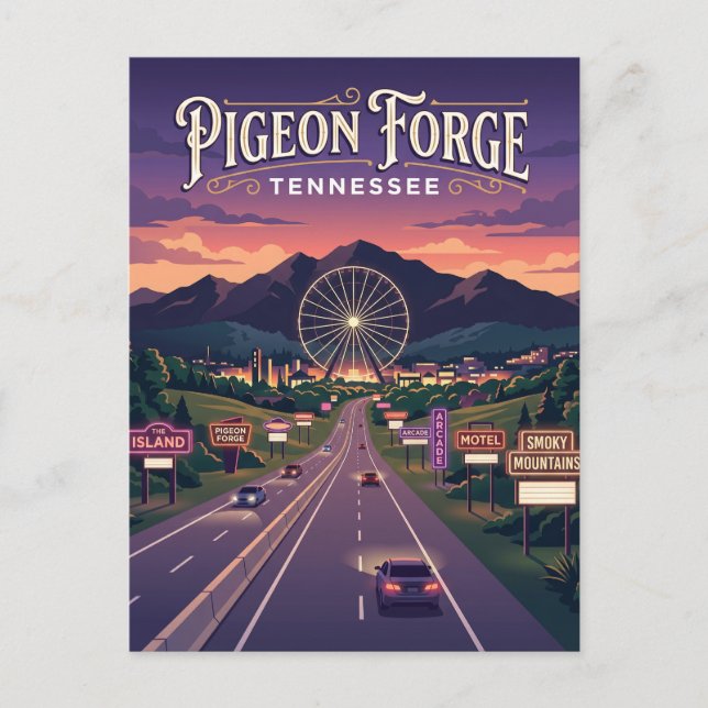 Pigeon Forge USA Postcard (Front)
