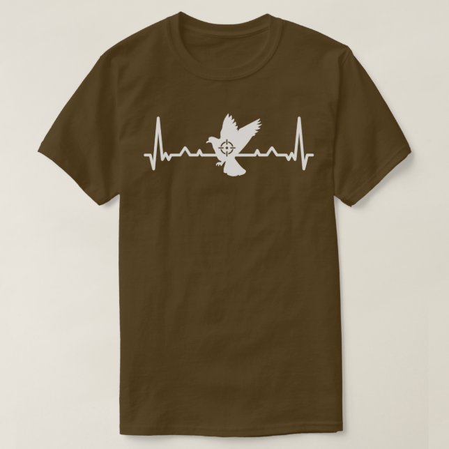 Pigeon Heartbeat Hunting Gift T-Shirt (Design Front)