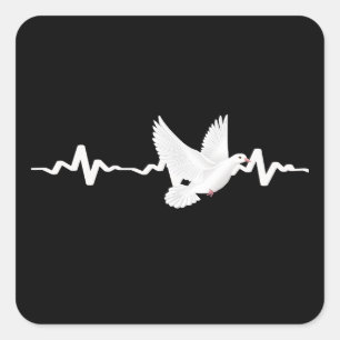 Pigeon Heartbeat Square Sticker