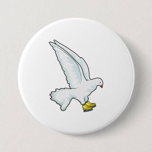 Pigeon Ice skating Ice skates Button (Front)