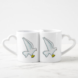 Pigeon Ice skating Ice skates Coffee Mug Set