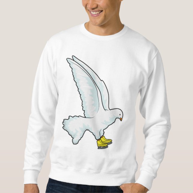 Pigeon Ice skating Ice skates Sweatshirt (Front)