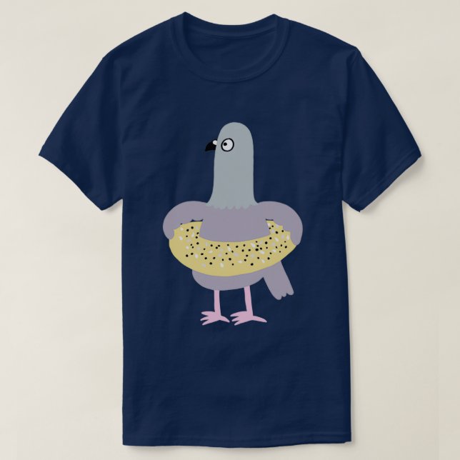 Pigeon in an Everything Bagel T-Shirt (Design Front)