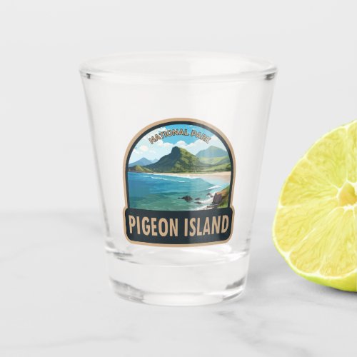 Pigeon Island National Park Saint Lucia Travel Art Shot Glass