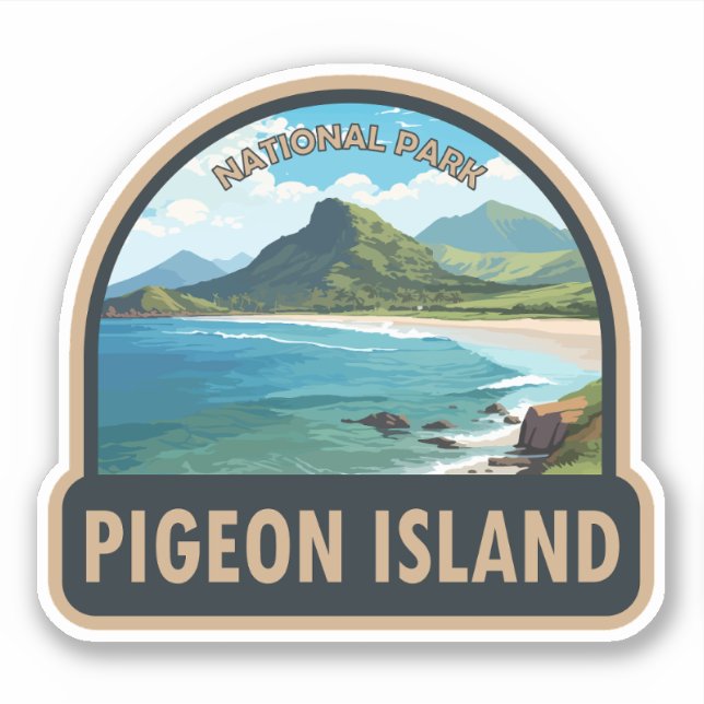 Pigeon Island National Park Saint Lucia Travel Art Sticker (Front)