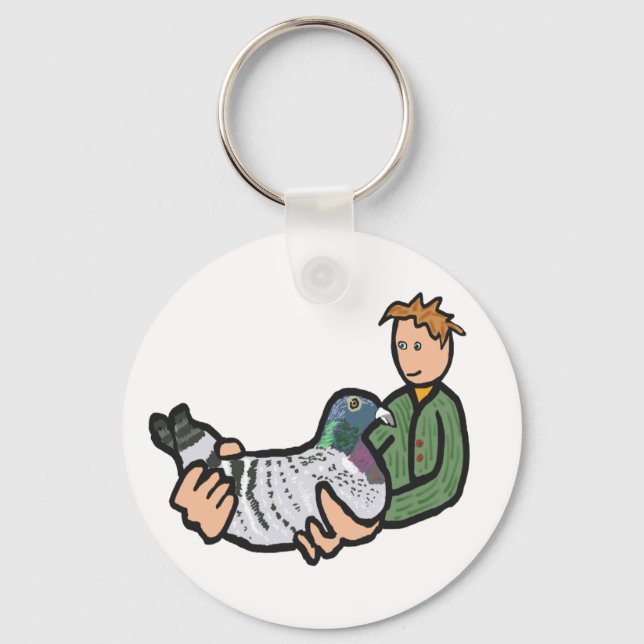 Pigeon Keeping Keychain (Front)