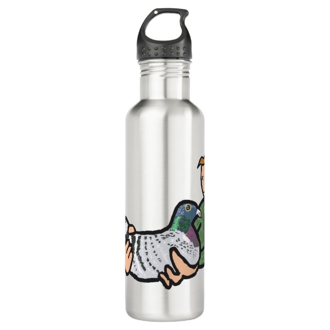 Pigeon Keeping Stainless Steel Water Bottle (Front)