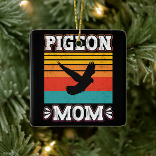 Pigeon Mom Bird Fly Animal Cute Pigeon Birds Retro Ceramic Ornament