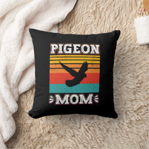 Pigeon Mom Bird Fly Animal Cute Pigeon Birds Retro Throw Pillow