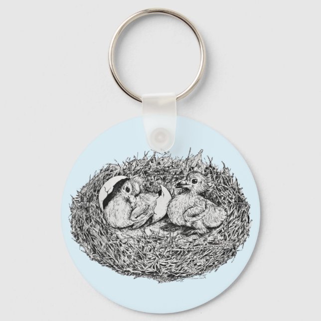 Pigeon Nest Babies Keychain (Front)