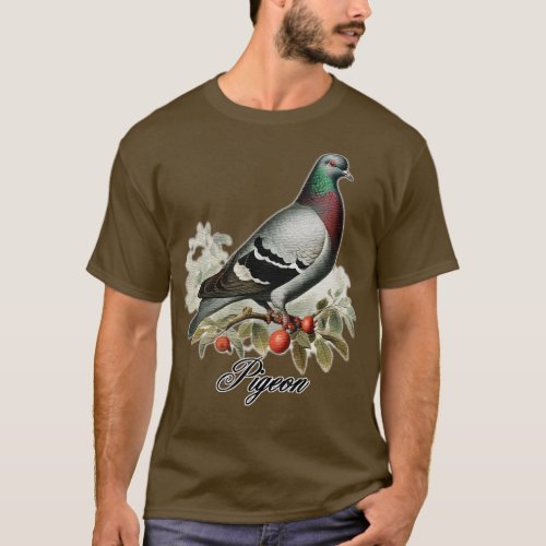 Pigeon on a branch T_Shirt