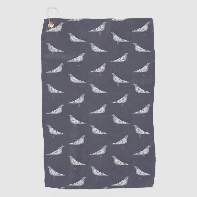 Pigeon Pattern Golf Towel (Front)