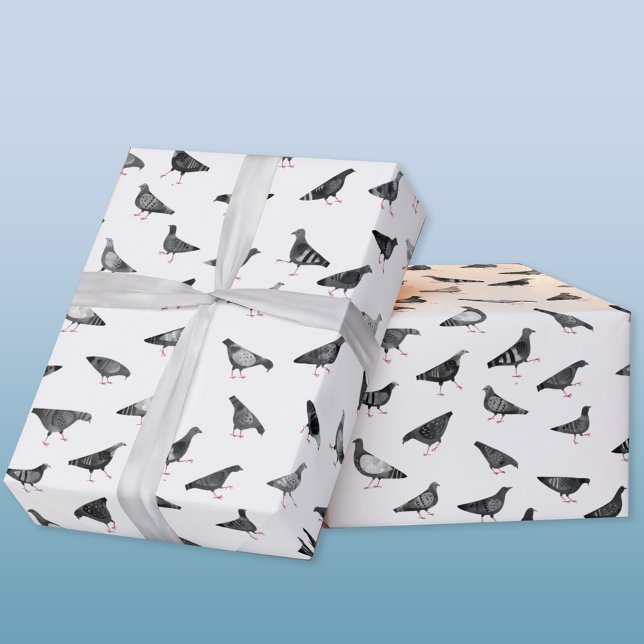 Pigeon Pattern Wrapping Paper (Pigeon bird pattern gift wrapping paper roll)