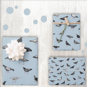 Pigeon Pattern Wrapping Paper Sheets