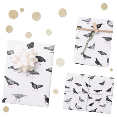 Pigeon Pattern Wrapping Paper Sheets