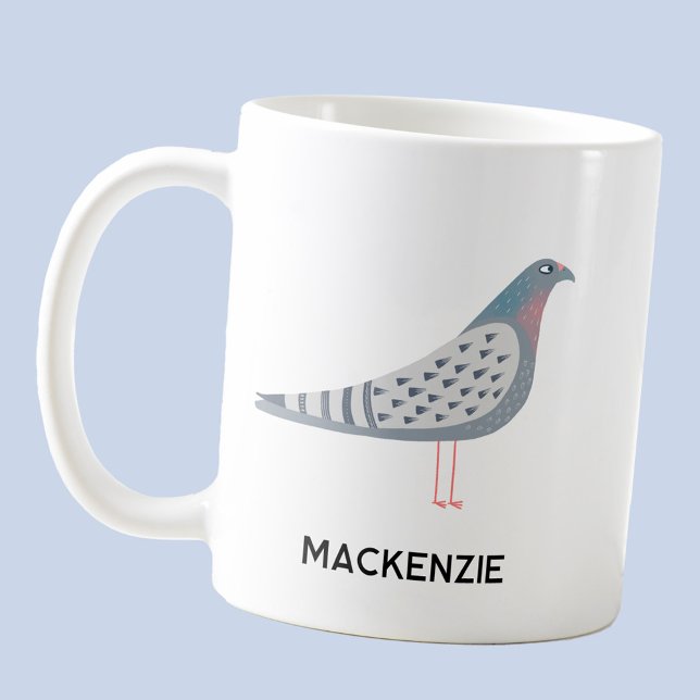 Pigeon Personalized Coffee Mug (Personalized pigeon coffee mug for bird fanciers everywhere)