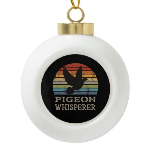 Pigeon - Pigeon Whisperer Ceramic Ball Christmas Ornament