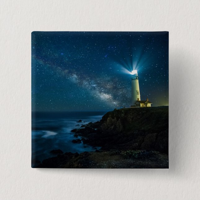 Pigeon Point Light Station, Ca Pinback Button (Front)