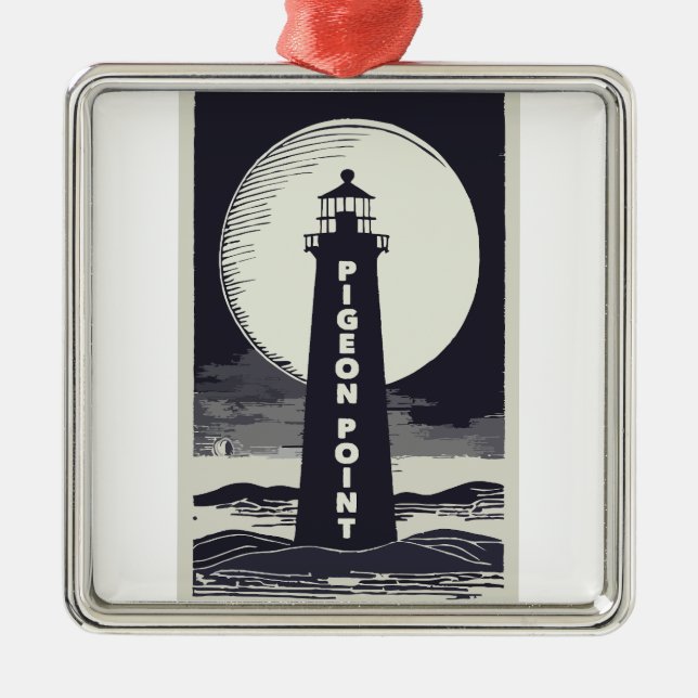 Pigeon Point Lighthouse California Moon Metal Ornament (Front)