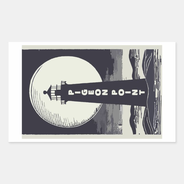 Pigeon Point Lighthouse California Moon Rectangular Sticker (Front)