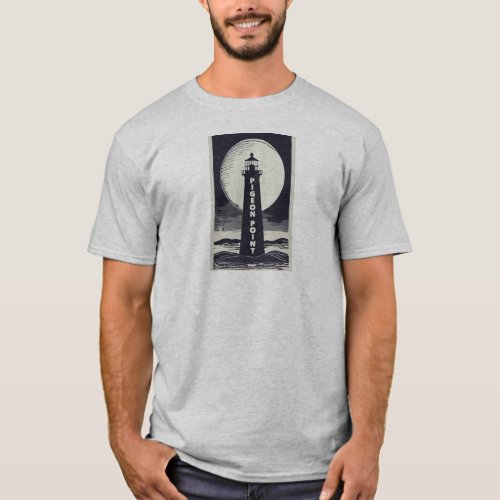 Pigeon Point Lighthouse California Moon T_Shirt