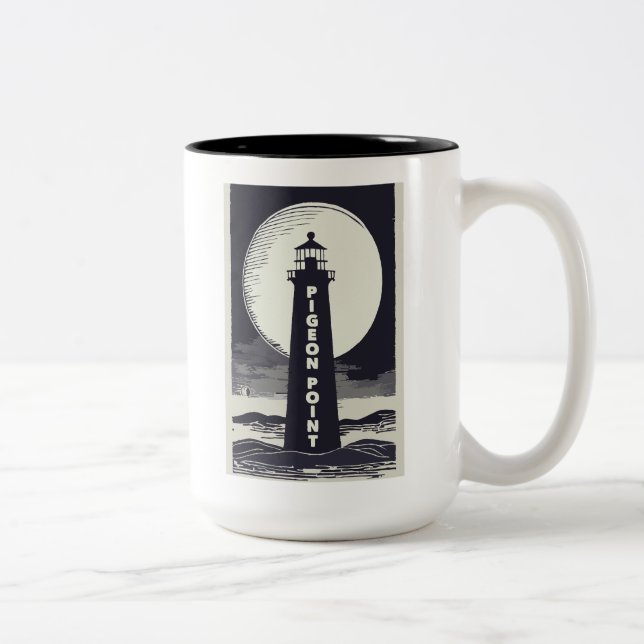 Pigeon Point Lighthouse California Moon Two-Tone Coffee Mug (Right)