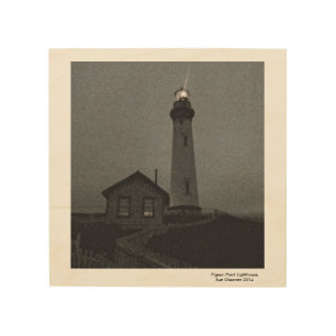 Pigeon Point Lighthouse on Wood 8X8" Wood Wall Art