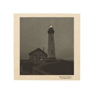 Pigeon Point Lighthouse on Wood 8X8" Wood Wall Art