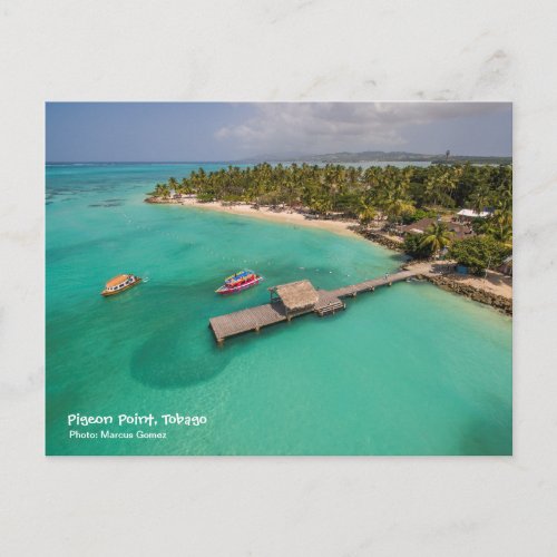 Pigeon Point Tobago With Glass Bottom Boats Postcard