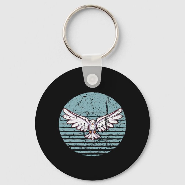 Pigeon Retro Keychain (Front)