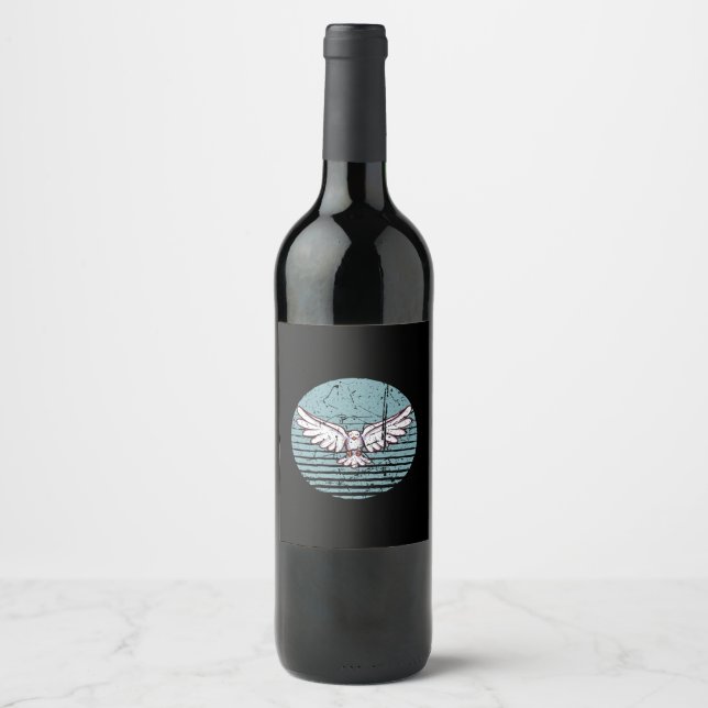 Pigeon Retro Wine Label (Front)