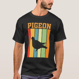 Pigeon Shadow Silhouette In Retro Colors T-Shirt