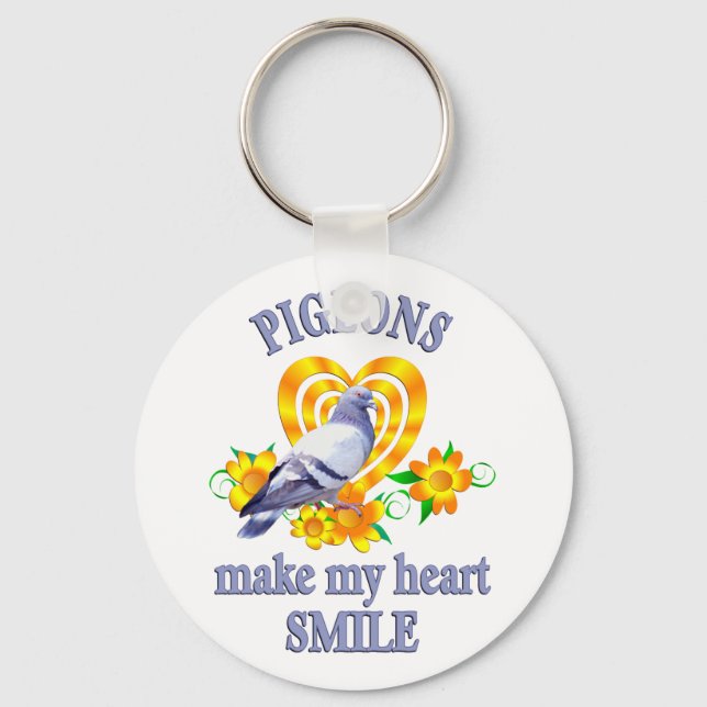 Pigeon Smile Keychain (Front)