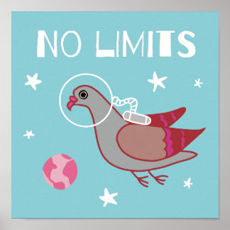 Pigeon space explorer poster