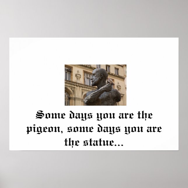 Pigeon & Statue poster (Front)
