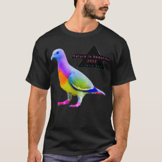 Pigeon strange color blue green colored 1 T-Shirt
