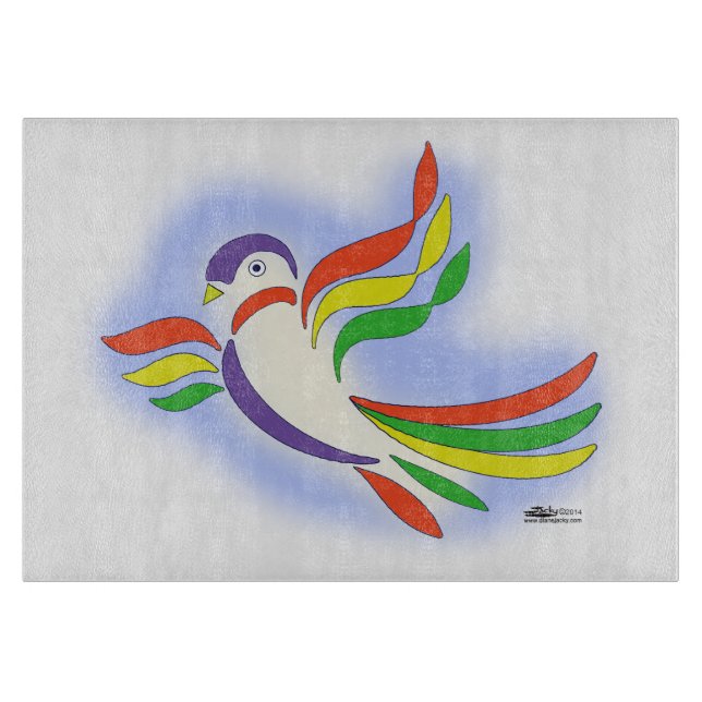 Pigeon Stylized Bird Cutting Board (Front)