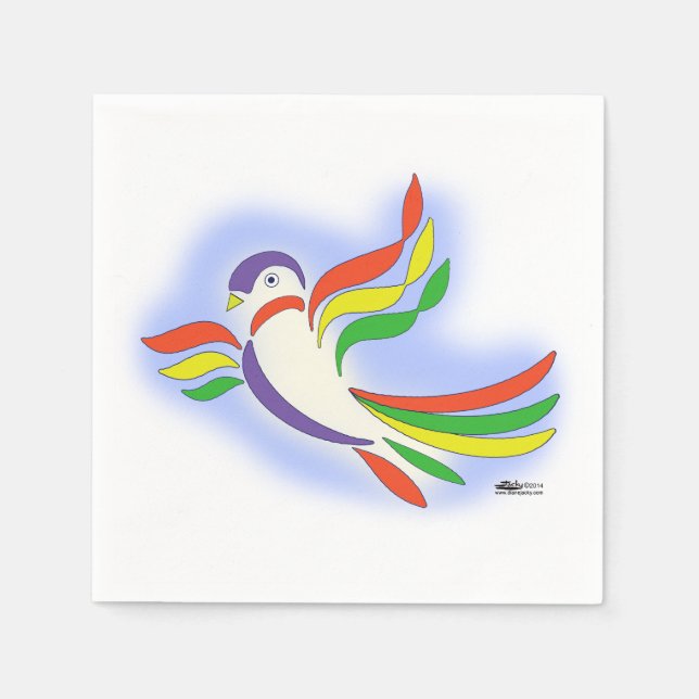 Pigeon Stylized Bird Paper Napkins (Front)