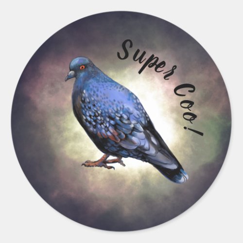 Pigeon super coo Classic Round Sticker