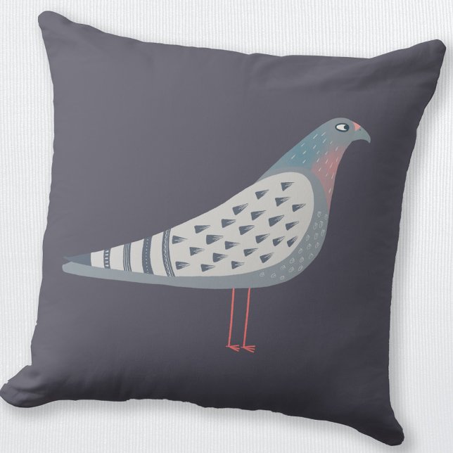 Pigeon Throw Pillow (Fun Pigeon throw pillow for bird lovers)