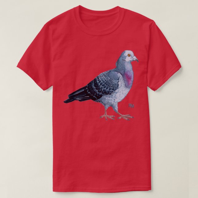 Pigeon Watercolour T-Shirt (Design Front)