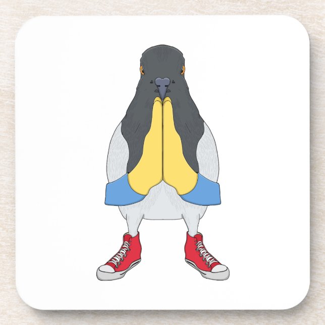 Pigeon with Shoes Beverage Coaster (Front)