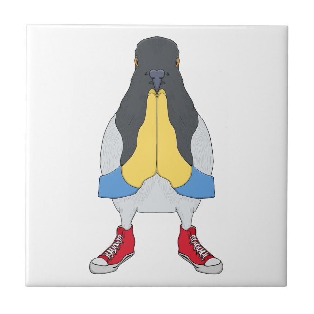 Pigeon with Shoes Ceramic Tile (Front)