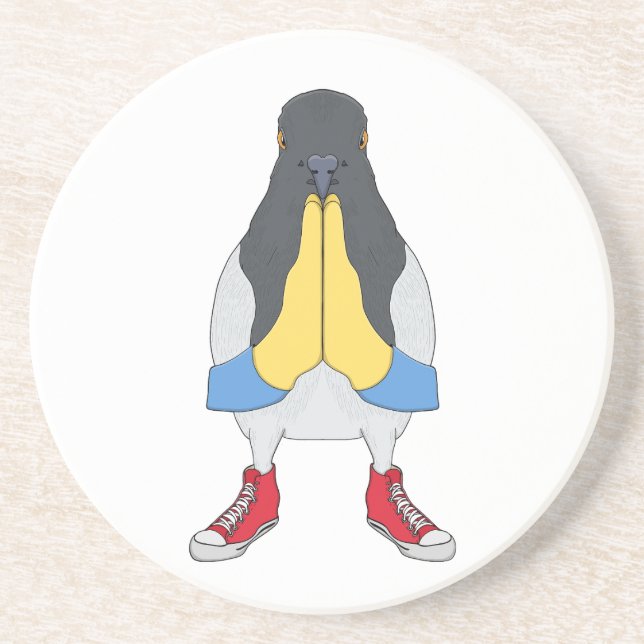 Pigeon with Shoes Coaster (Front)