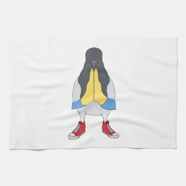 Pigeon with Shoes Kitchen Towel (Horizontal)
