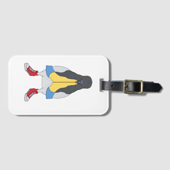 Pigeon with Shoes Luggage Tag (Front Horizontal)