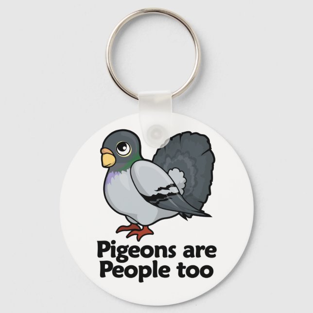 Pigeons are People too Keychain (Front)