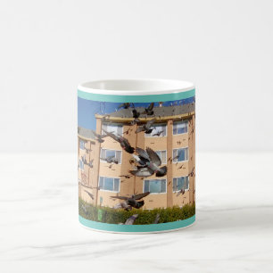 Pigeons Coming in for a Landing Coffee Mug