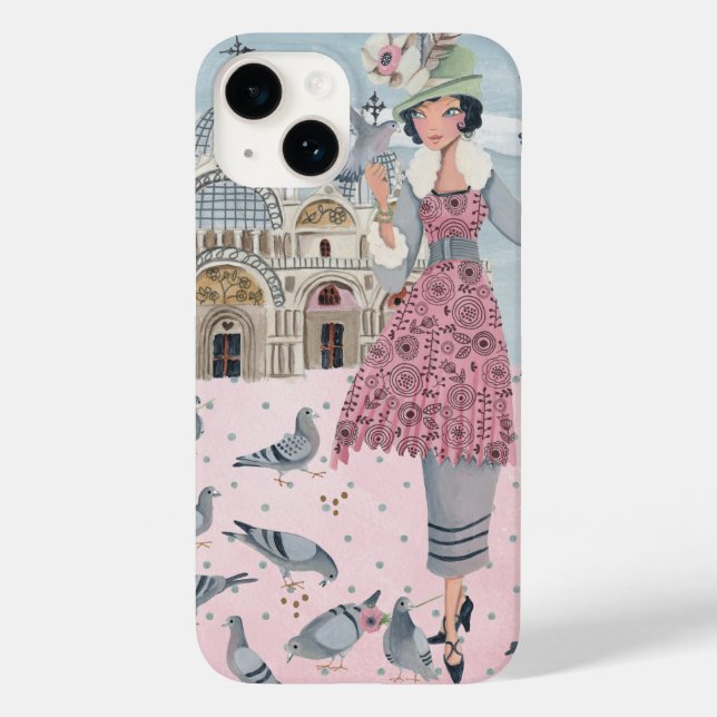 Pigeons Girl in Venice Italy | Iphone 7 plus Case (Back)